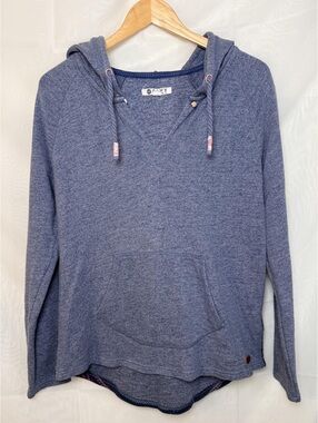 Roxy Hoodie Grey Blue Marl Knit Southwestern Back Panel